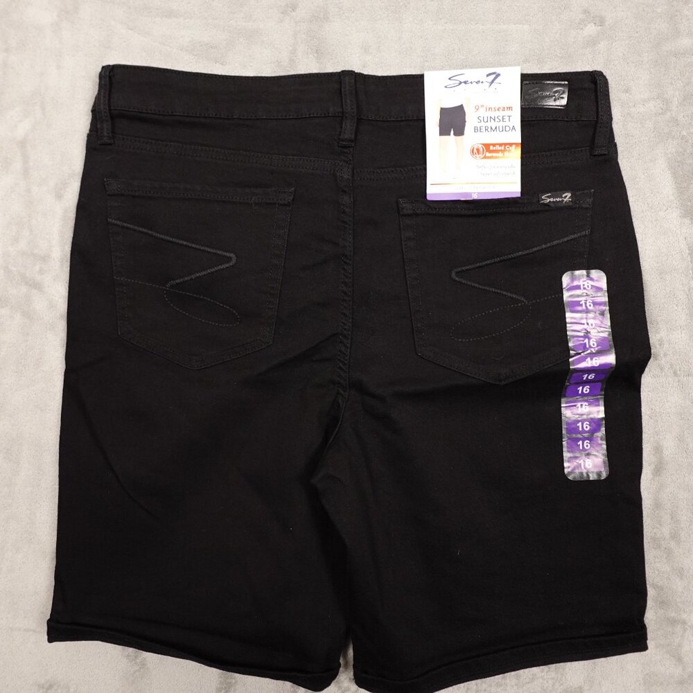NWT Seven7 black jean shorts sunset bermuda 16 - Picture 9 of 11